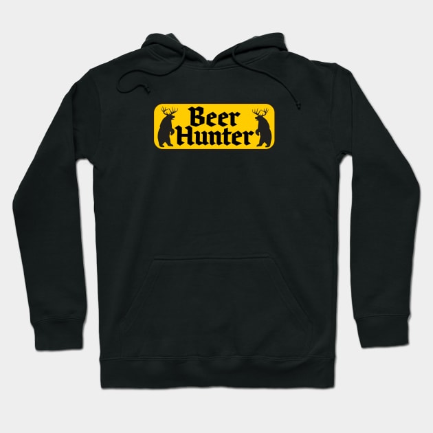 Beer Hunter Yellow-Black Hoodie by GrumpyDog